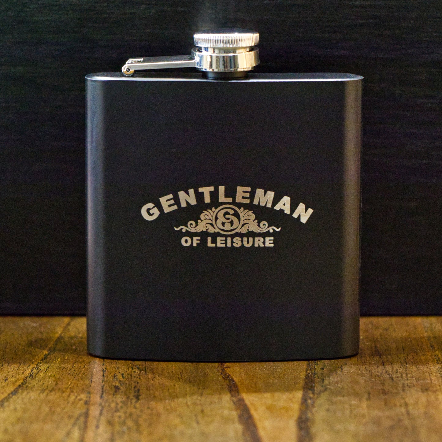 Gentleman of Leisure - Engraved Flask