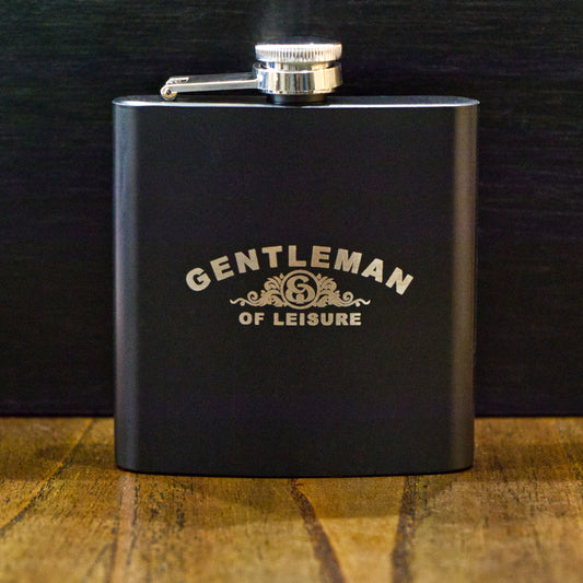 Gentleman of Leisure - Engraved Flask