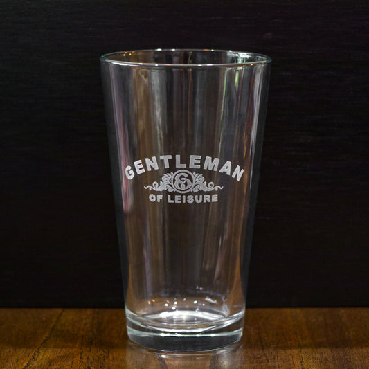 Gentleman of Leisure - Engraved Pint Glass