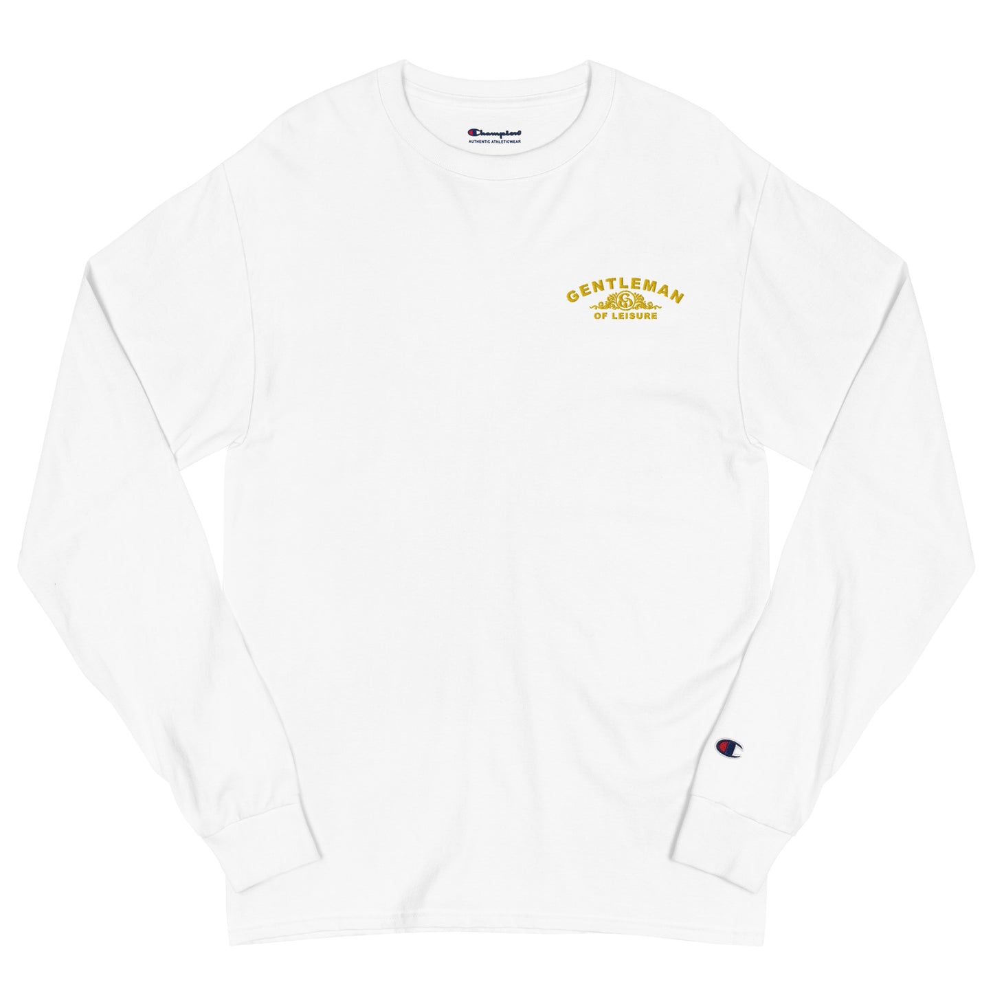 Gentleman of Leisure - Embroidered (gold crest) - Men's Champion - Long Sleeve Shirt
