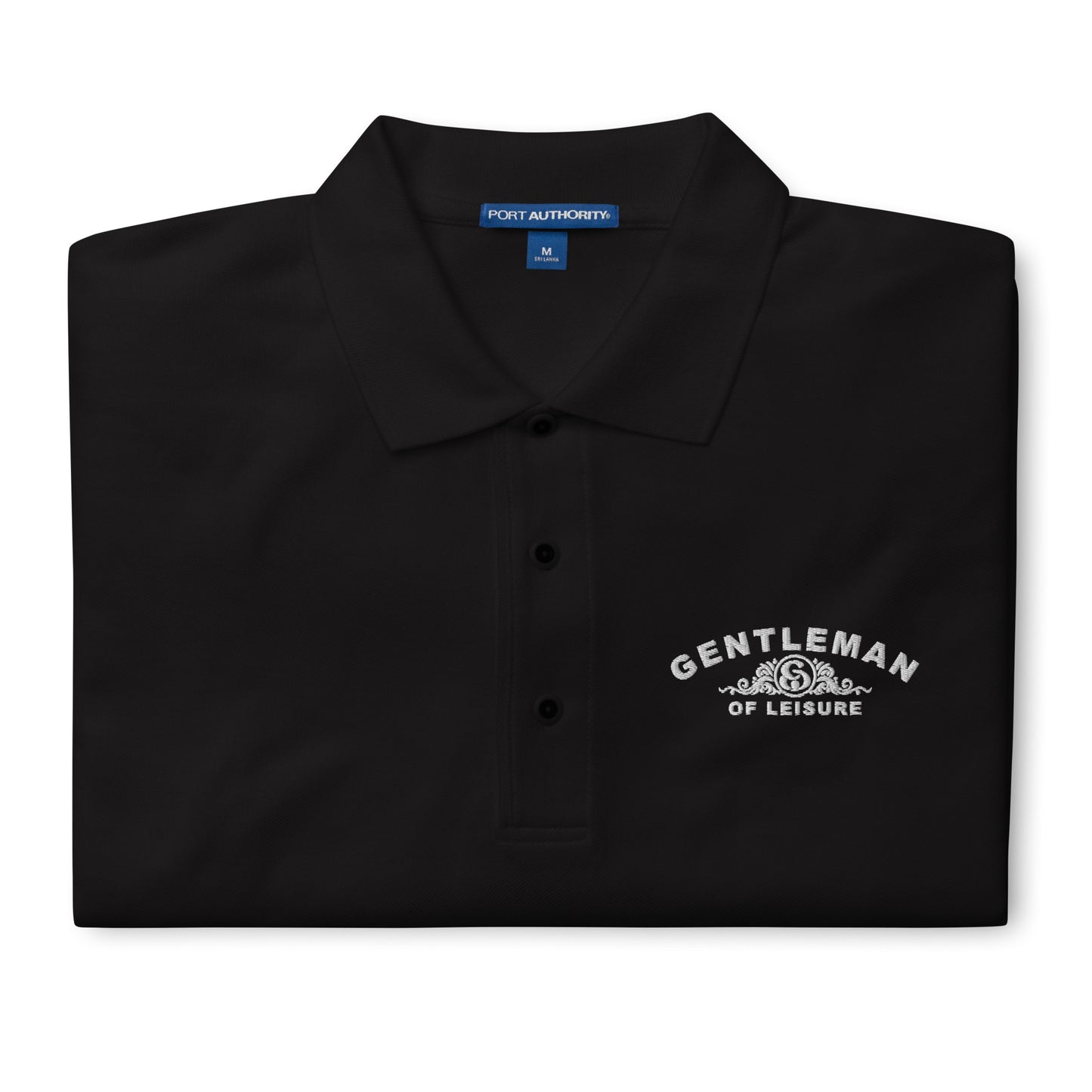 Gentleman of Leisure - Men's Premium Polo - (white logo)
