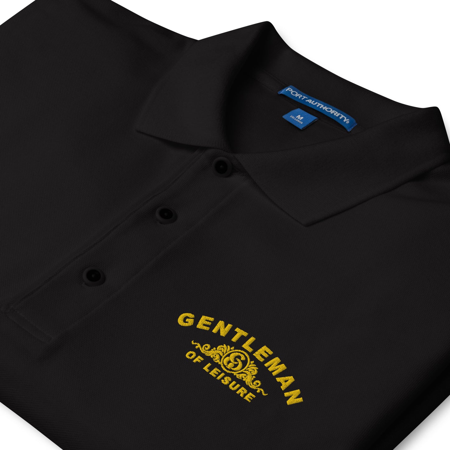 Gentleman of Leisure - Men's Premium Polo - (gold logo)