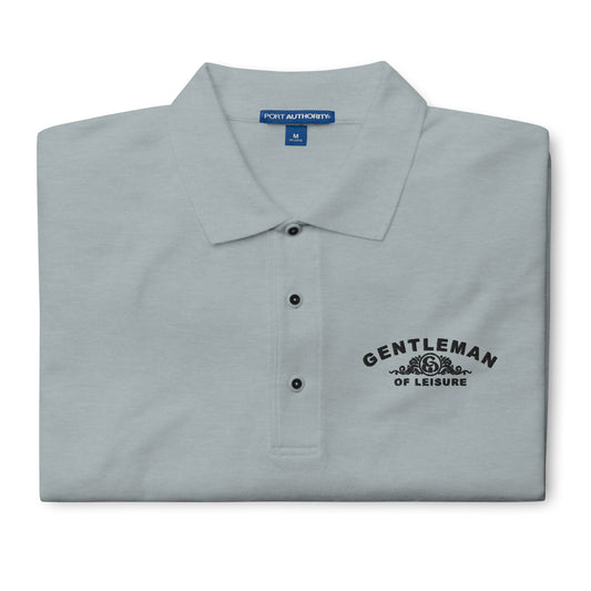 Gentleman of Leisure - Men's Premium Polo - (black logo)