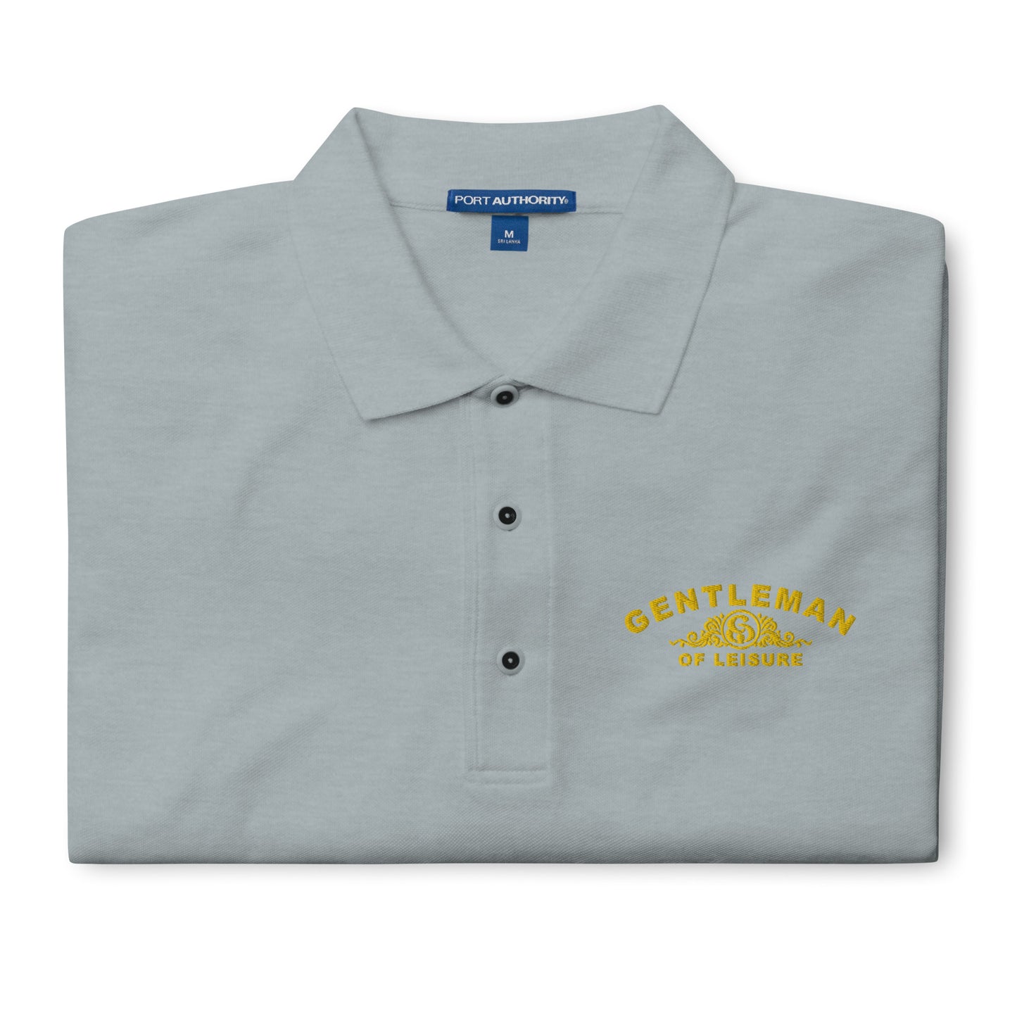 Gentleman of Leisure - Men's Premium Polo - (gold logo)