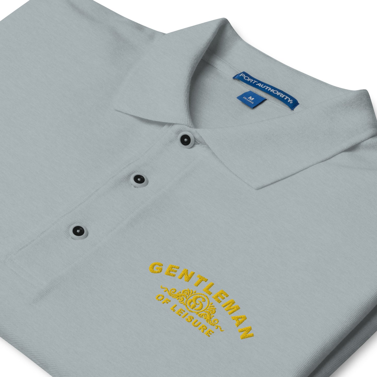 Gentleman of Leisure - Men's Premium Polo - (gold logo)