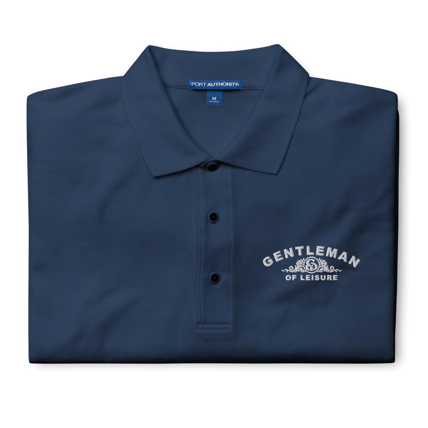 Gentleman of Leisure - Men's Premium Polo - (white logo)