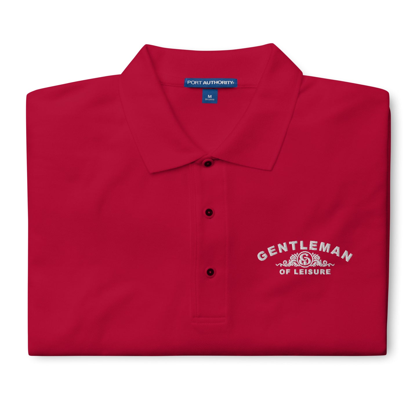 Gentleman of Leisure - Men's Premium Polo - (white logo)