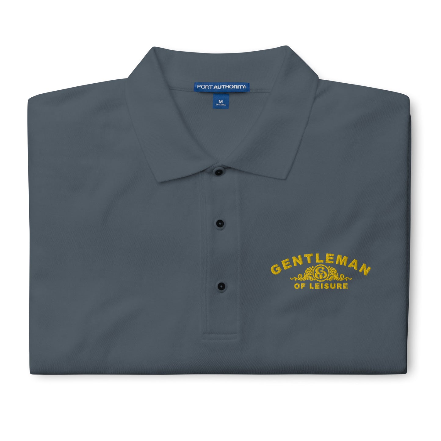 Gentleman of Leisure - Men's Premium Polo - (gold logo)