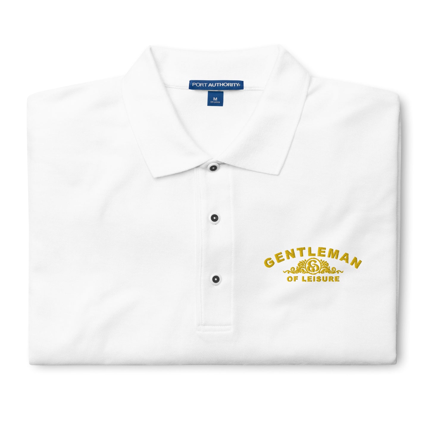Gentleman of Leisure - Men's Premium Polo - (gold logo)