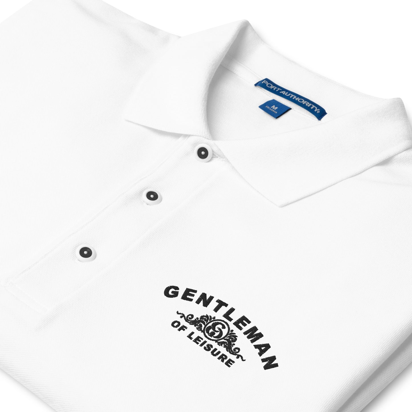 Gentleman of Leisure - Men's Premium Polo - (black logo)