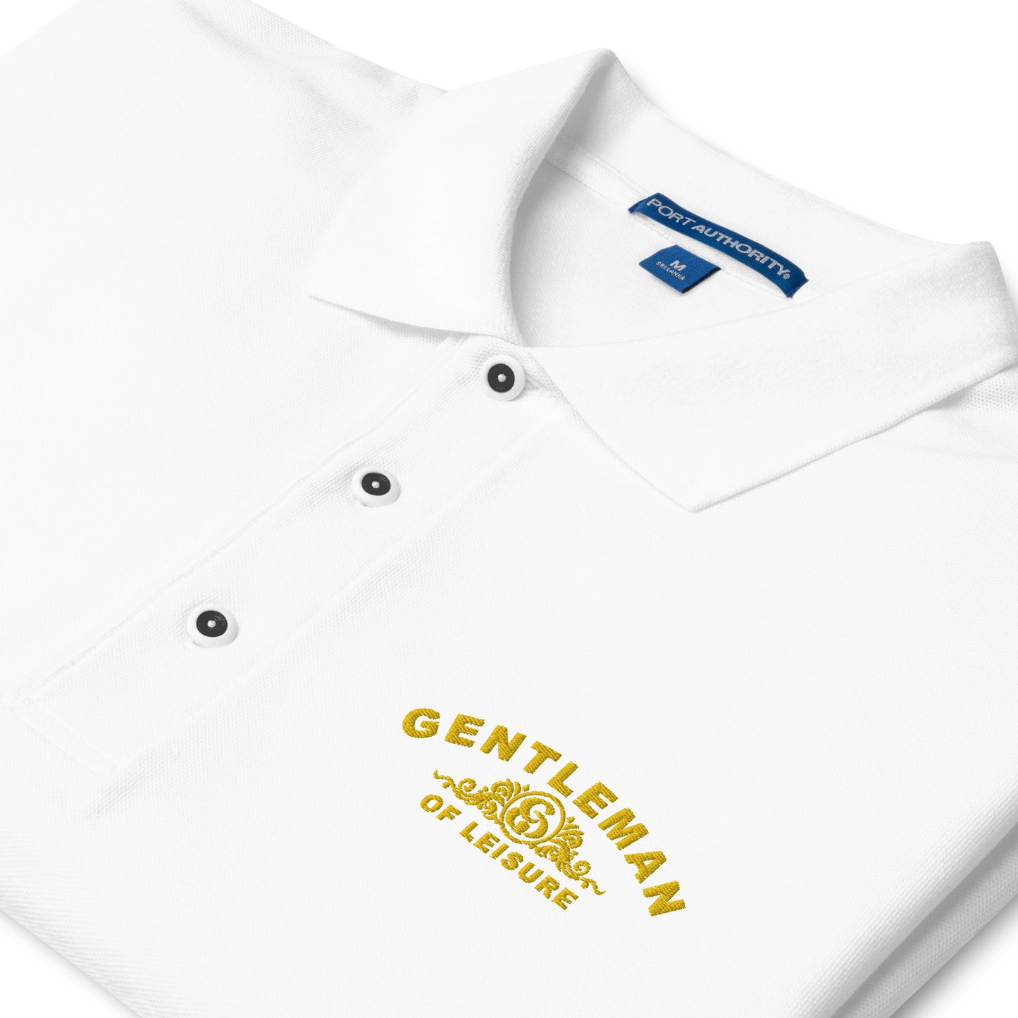 Gentleman of Leisure - Men's Premium Polo - (gold logo)