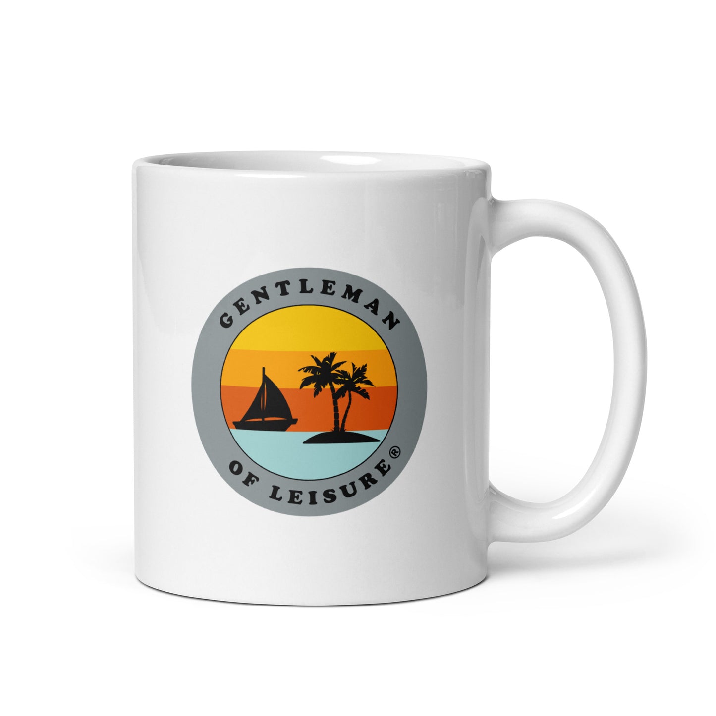 Gentleman of Leisure - White glossy mug - (gray logo)