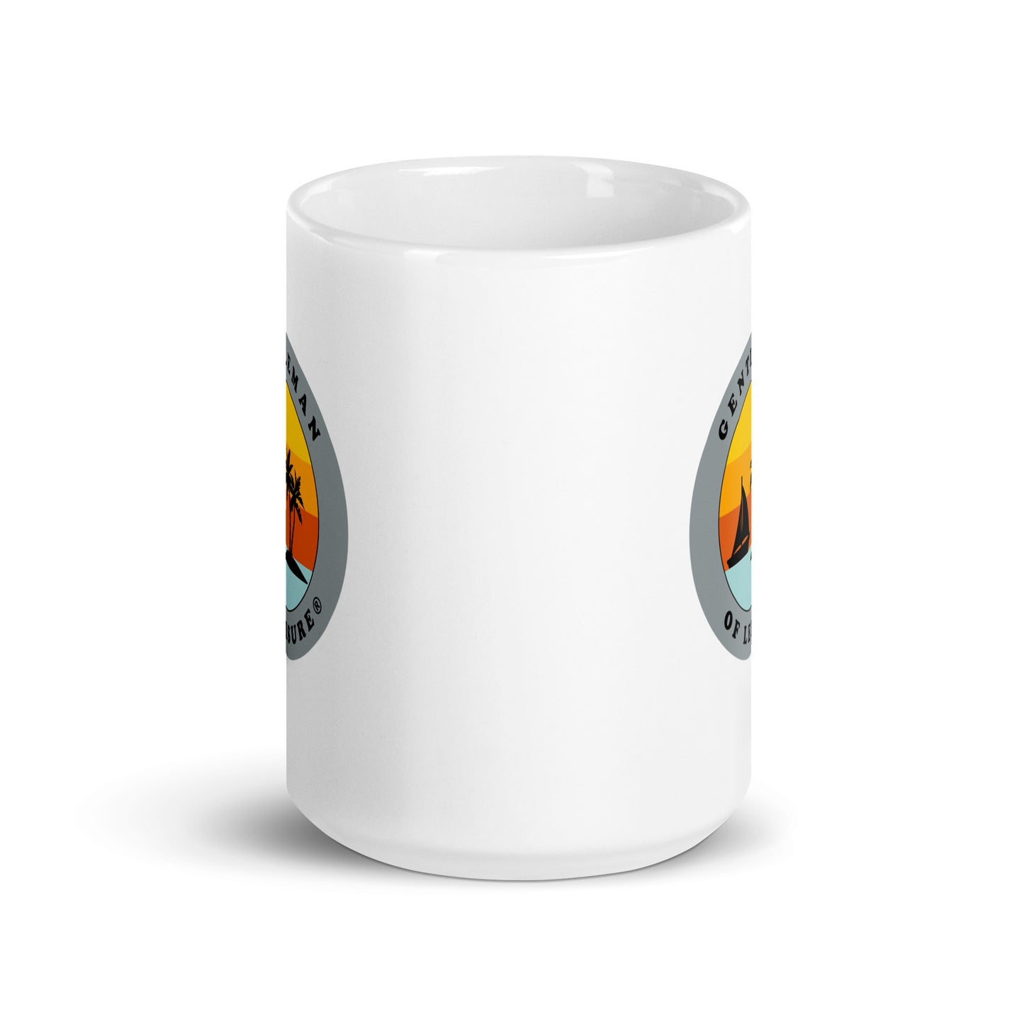 Gentleman of Leisure - White glossy mug - (gray logo)