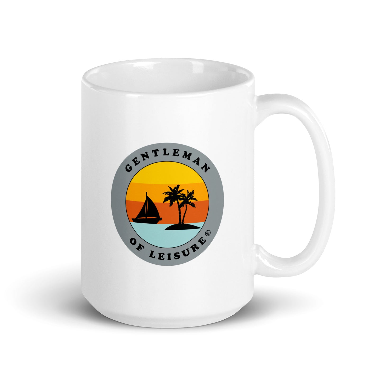 Gentleman of Leisure - White glossy mug - (gray logo)