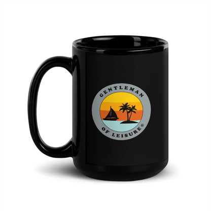 Gentleman of Leisure - Black Glossy Mug - (gray logo)