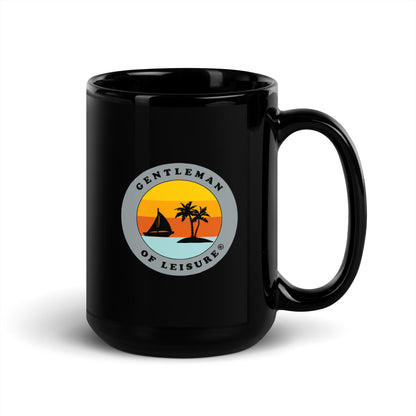 Gentleman of Leisure - Black Glossy Mug - (gray logo)